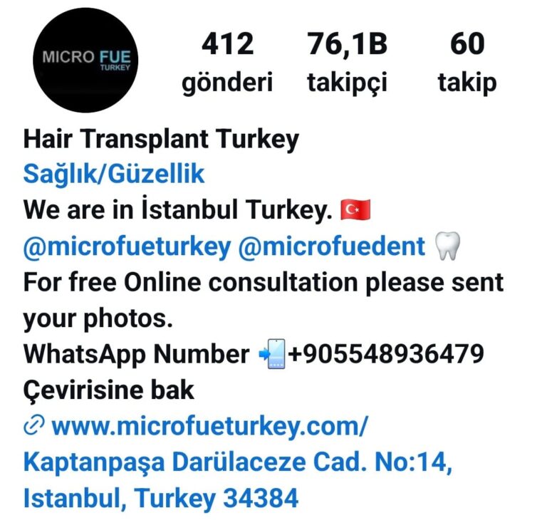 FUE Hair Transplantation in Turkey