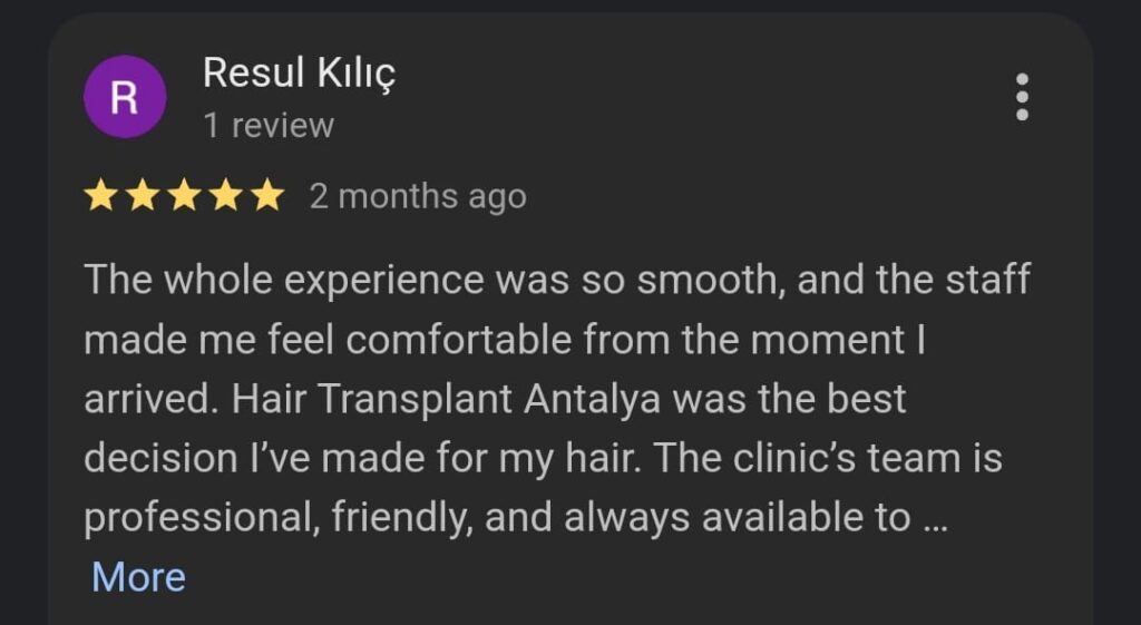 Hair Transplant Antalya Reviews
