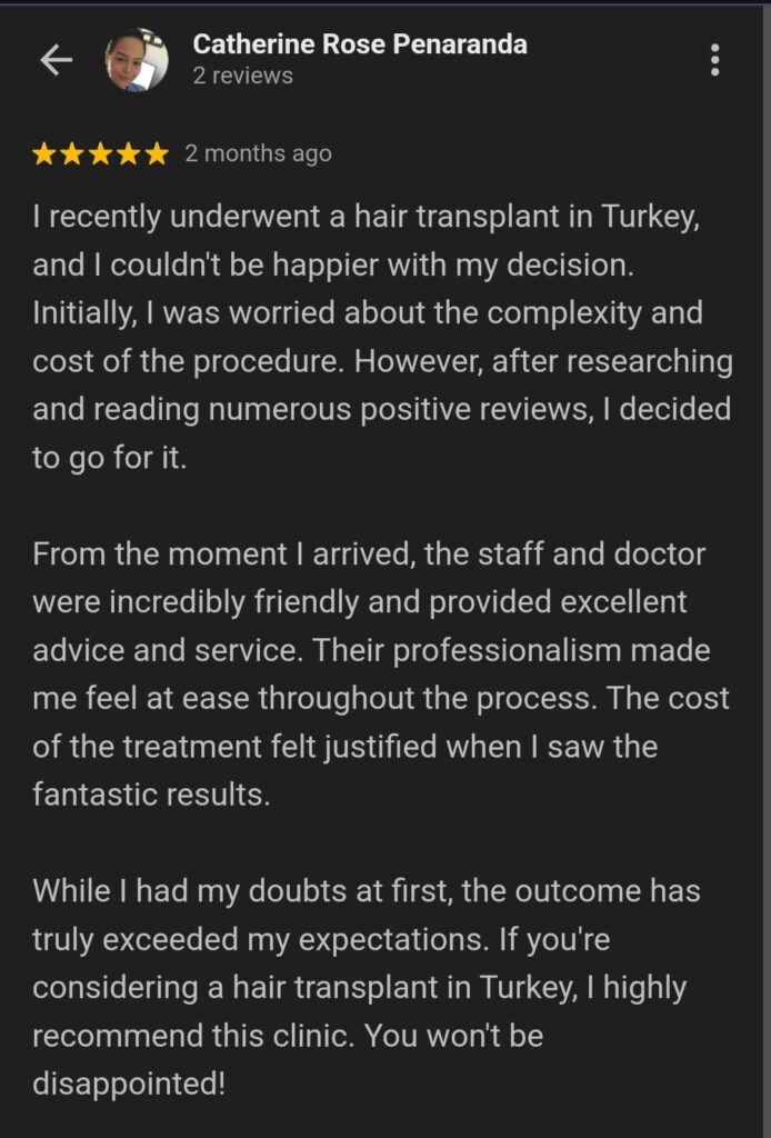 PRP Hair Treatment Reviews Istanbul