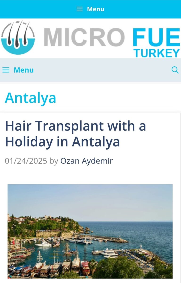 FUE, DHI, and Sapphire hair transplant services in Antalya