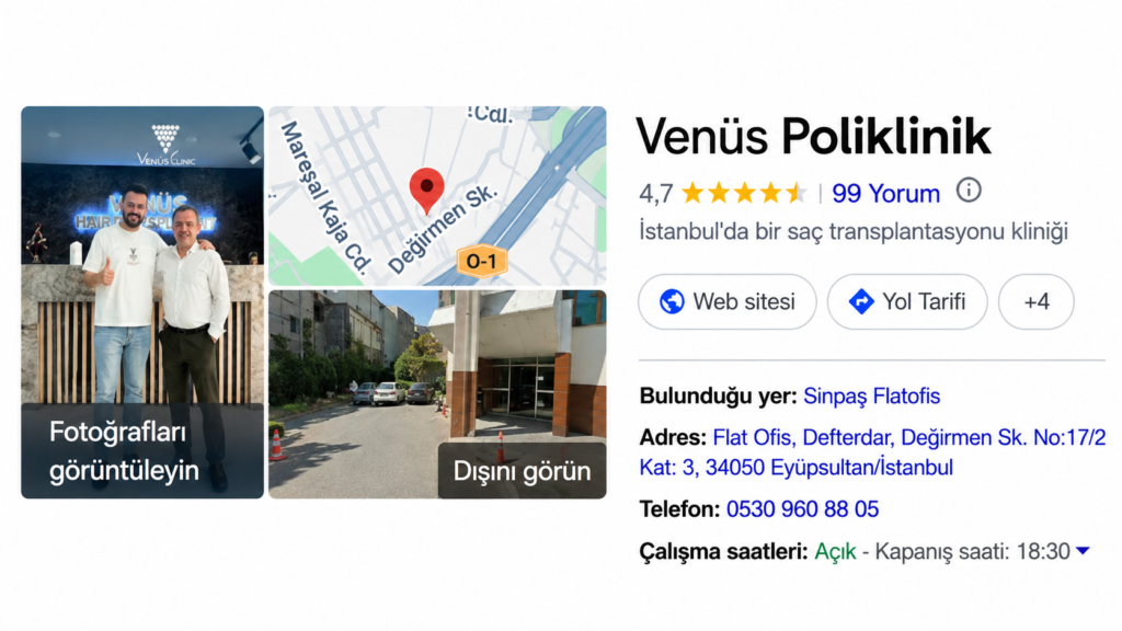 Адрес клиники пересадки бровей в Стамбуле